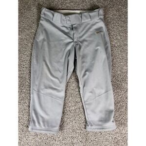 Nike Women's Vapor‎ Select 3/4 Softball Pants Size M Grey Cropped Logo Sporty